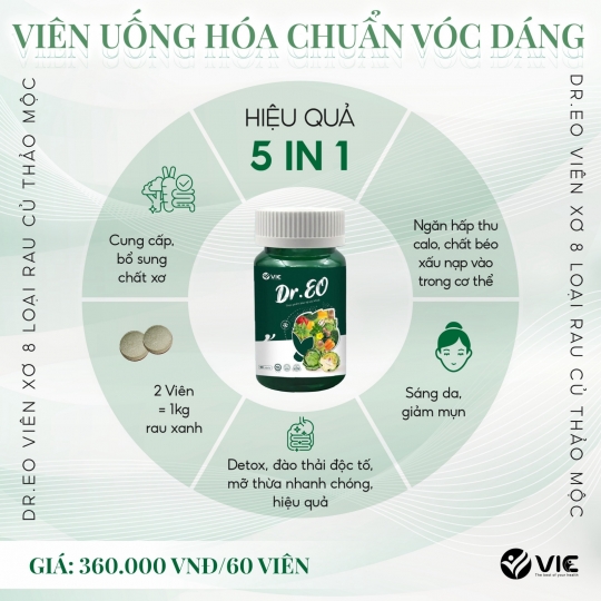 [ MUA 1 - TẶNG 1 ] Dr.Eo Viên Xơ 8 Loại Rau Củ Thảo Mộc 