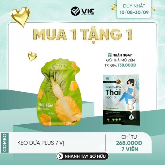 [  MUA 1- TẶNG 1 ] Dứa Plus 7 Vị ( 1 gói ) 